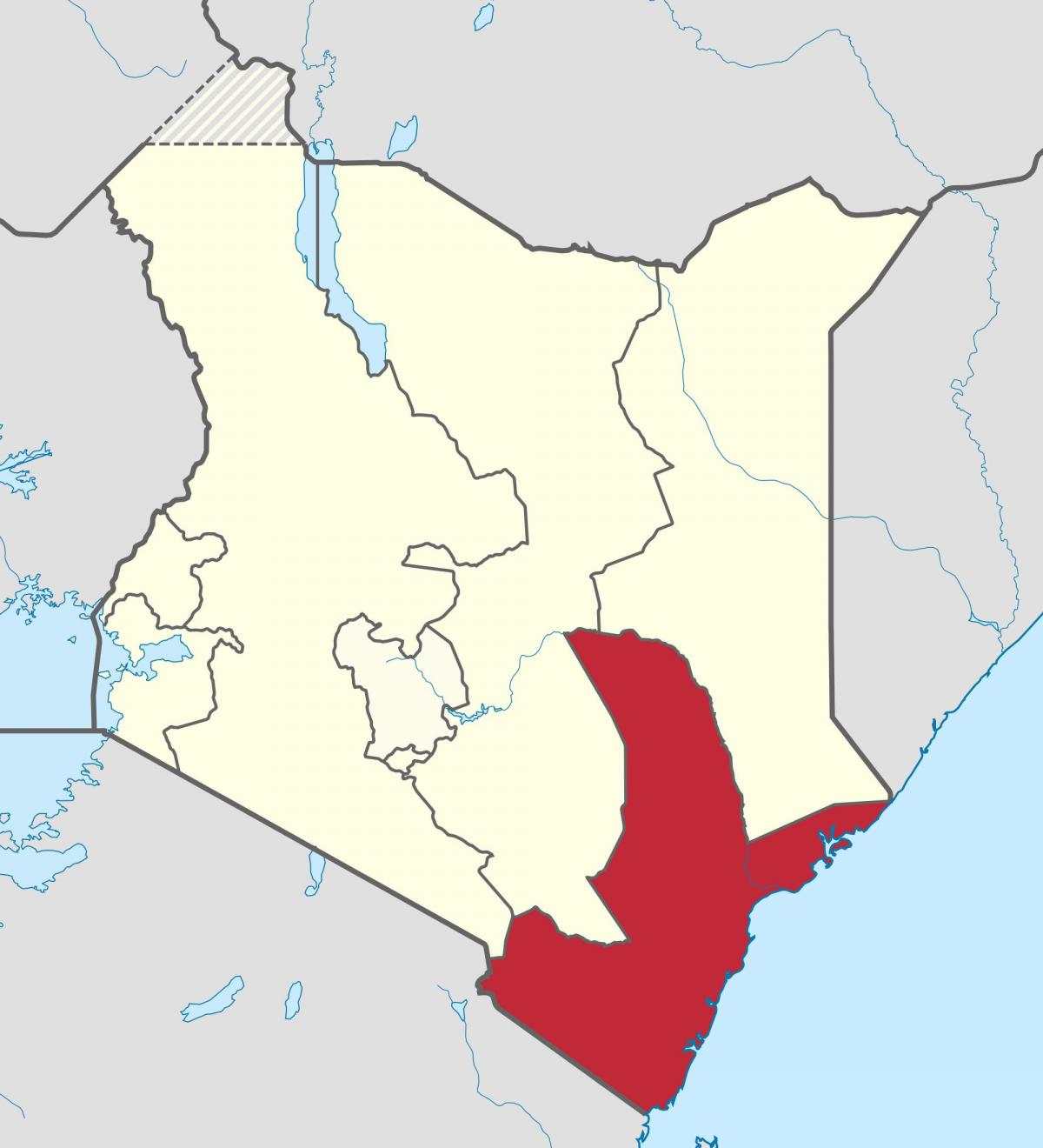 mapa da costa provincia Quenia
