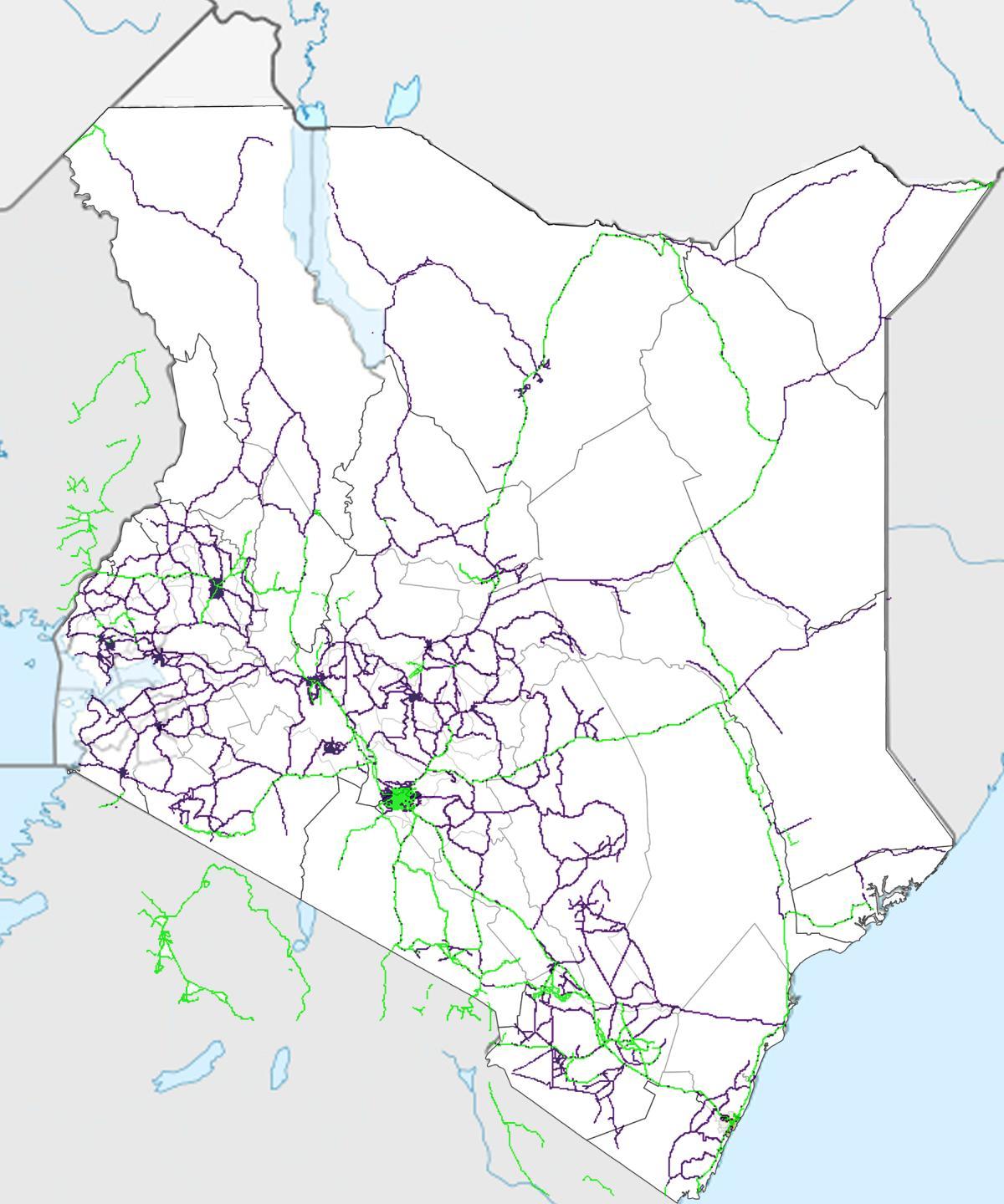 mapa de Quenia ferroviaria