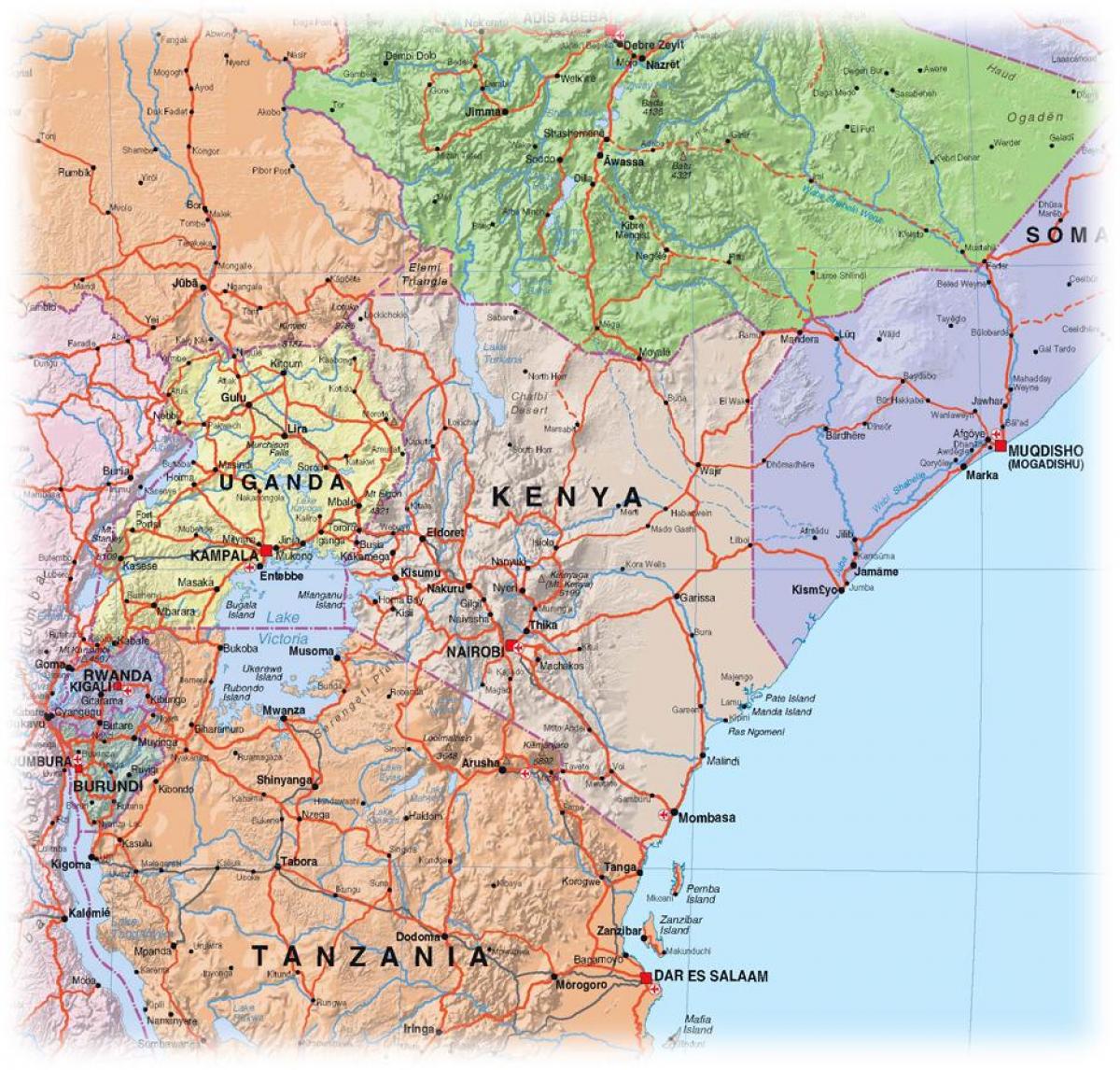 mapa de Quenia highlands