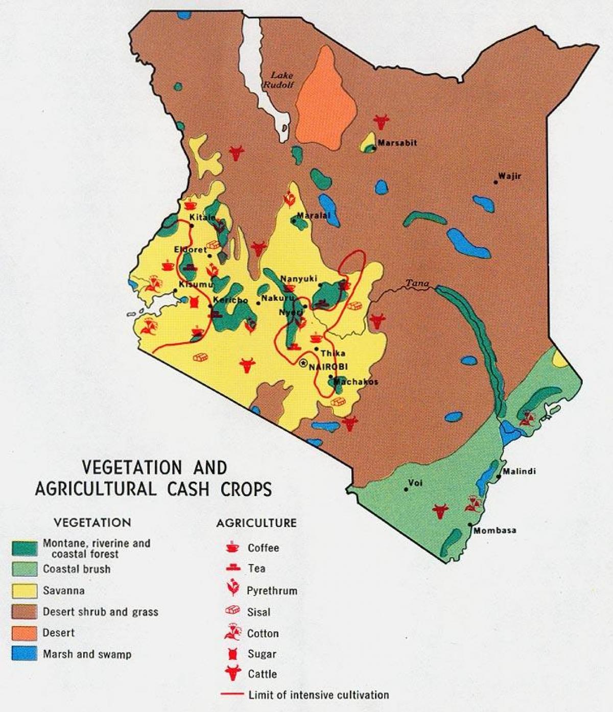 mapa de Quenia recursos naturais