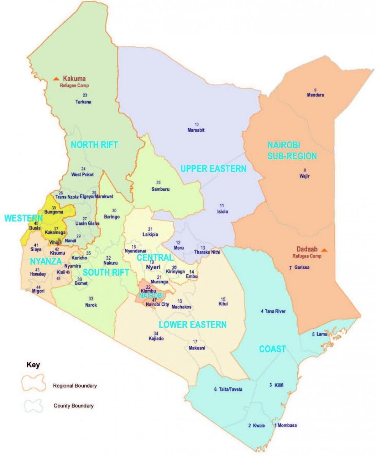 mapa de Quenia relixión