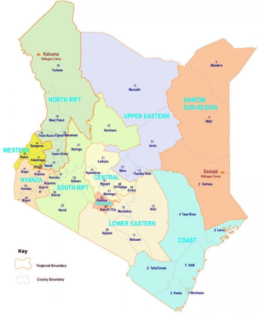 mapa de Quenia relixión