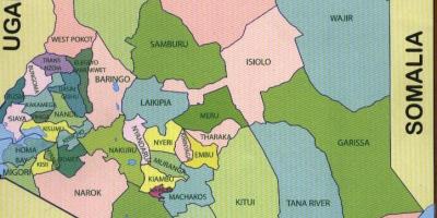 Condados de Quenia mapa