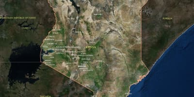 Mapa de satélite mapa de Quenia