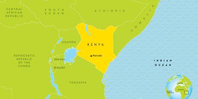 Nairobi, en Quenia mapa