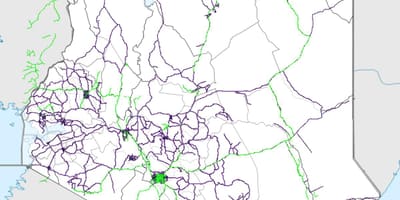 Mapa de Quenia ferroviaria