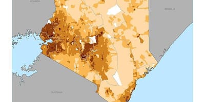 Quenia densidade de poboación mapa