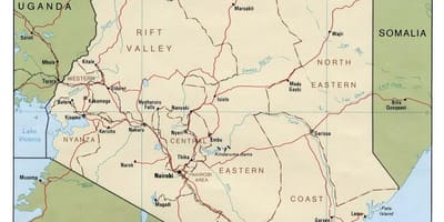Quenia ríos mapa