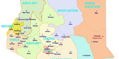 Mapa de Quenia relixión