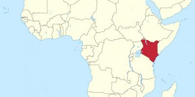 Mapa de áfrica mostrando Quenia